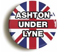 Ozorath Ashton-Under-Lyne Union Jack Button Badge (1inch / 25mm diameter)