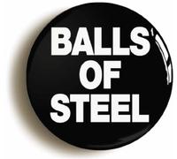Ozorath Balls Of Steel Funny Joke Superman Button Badge | Size 1inch / 25mm Diameter, Gift Idea, Present, Novelty