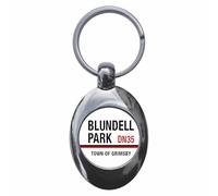 Ozorath Blundell Park DN35 Grimsby Road Sign Keyring Keychain Key Ring Chain With Trolley Coin