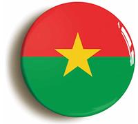 Ozorath BURKINA FASO BURKINABE NATIONAL FLAG BADGE BUTTON PIN (Size is 1inch / 25mm diameter)