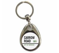 Ozorath Carrow Road Nr1 City Of Norwich Sign Keyring | Keychain, Split Ring Attachment, Metal Key Fob, Gift Idea, Present, Novelty, Car, House, Apartment, Flat