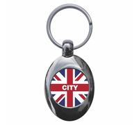 Ozorath City Union Jack Keyring Keychain With Trolley Coin