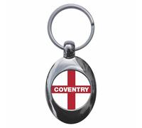 Ozorath Coventry England Flag Keyring Keychain With Trolley Coin