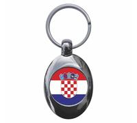 Ozorath Croatia National Flag Keyring Keychain Key Ring Chain With Trolley Coin