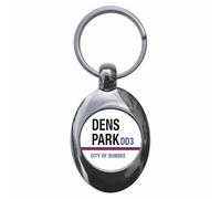 Ozorath Dens Park DD3 Dundee Road Sign Keyring Keychain Key Ring Chain With Trolley Coin