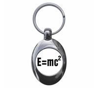 Ozorath E=MC2 Relativity Equation Keyring Keychain Key Ring Chain With Trolley Coin