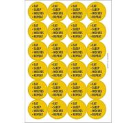 Ozorath Eat Sleep Wolves Repeat Matt Paper Stickers