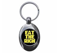 Ozorath Eat The Rich Punk Anarchy Keyring with Trolley Coin