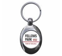 Ozorath Fellows Park WS2 Walsall Road Sign Keyring Keychain Key Ring Chain With Trolley Coin