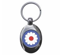 Ozorath Flower Target Roundel Mod Keyring Keychain Key Ring Chain With Trolley Coin
