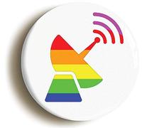 Ozorath GAYDAR FUNNY BADGE BUTTON PIN (Size is 1inch/25mm diameter) LGBT PRIDE DIVERSITY