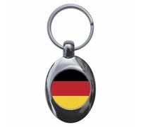 Ozorath GERMANY GERMAN NATIONAL FLAG TROLLEY COIN KEYRING KEYCHAIN KEY RING CHAIN