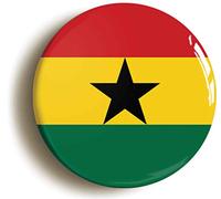 Ozorath GHANA GHANAIAN NATIONAL FLAG BADGE BUTTON PIN (Size is 2inch / 50mm diameter)