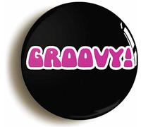 Ozorath Groovy Retro Button Badge 1960s 1970s Sixties Seventies | Size 1inch / 25mm Diameter, Gift Idea, Present, Novelty
