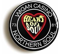 Ozorath HEART OF SOUL NORTHERN SOUL BADGE BUTTON PIN (Size is 1inch/25mm diameter)