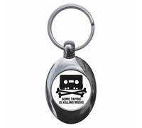 Ozorath Home Taping Is Killing Music Keyring Keychain Key Ring Chain With Trolley Coin