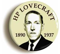 Ozorath HP Lovecraft 1890-1937 Portrait Button Badge Cthulhu Mythos
