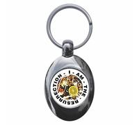 Ozorath I Am The Resurrection Keyring with Trolley Coin | Keychain, Split Ring Attachment, Integrated Shopping Cart Token, Metal Key Fob, Gift Idea, Present, Novelty, Car, House, Flat