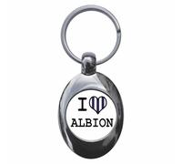 Ozorath I Heart Love Albion Keyring Keychain Key Ring Chain With Trolley Coin