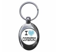 Ozorath I Heart Love Coventry Keyring Keychain Key Ring Chain With Trolley Coin