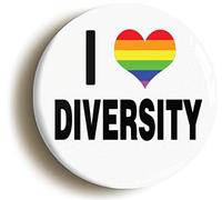 Ozorath I HEART LOVE DIVERSITY BADGE BUTTON PIN (Size is 2nch/50mm diameter) LGBT GAY PRIDE