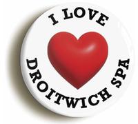 Ozorath I Heart Love Droitwich Spa Location Button Badge (2inch / 50mm diameter)