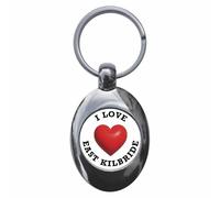 Ozorath I Heart Love East Kilbride Keyring Keychain With Trolley Coin