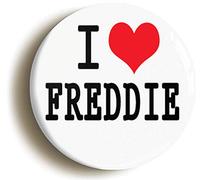 Ozorath I HEART LOVE FREDDIE BADGE BUTTON PIN (Size is 2inch/50mm diameter)