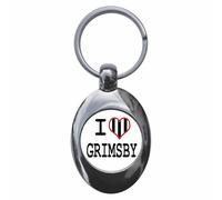 Ozorath I Heart Love Grimsby Keyring Keychain With Trolley Coin f