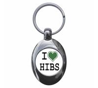 Ozorath I Heart Love Hibs Keyring Keychain With Trolley Coin f