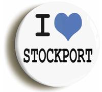 Ozorath I Heart Love Stockport Button Badge (2inch / 50mm diameter)