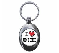 Ozorath I Heart Love United Keyring Keychain Key Ring Chain With Trolley Coin