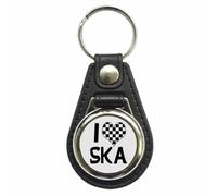 Ozorath I Love Ska Keyring | Keychain, Split Ring Attachment, Faux-Leather Key Fob, Gift Idea, Present, Novelty, Car, House, Apartment, Flat