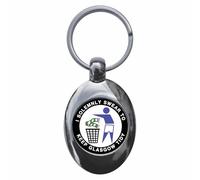 Ozorath I Solemnly Swear To Keep Glasgow Tidy Keyring Keychain Key Ring Chain With Trolley Coin - R
