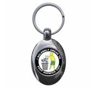 Ozorath I Solemnly Swear To Keep Norwich Tidy Keyring Keychain Key Ring Chain With Trolley Coin