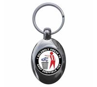 Ozorath I Solemnly Swear To Keep Sheffield Tidy Keyring Keychain Key Ring Chain With Trolley Coin - U