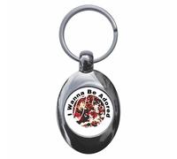 Ozorath I Wanna be Adored Keyring Keychain Key Ring Chain With Trolley Coin