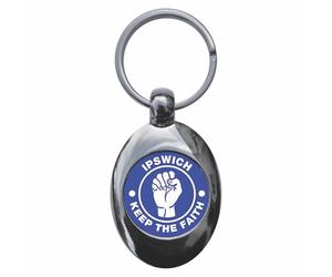 Ozorath Ipswich Keep The Faith Northern Soul Keyring with Trolley Coin