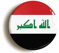Ozorath IRAQ IRAQI NATIONAL FLAG BADGE BUTTON PIN (Size is 1inch / 25mm diameter)