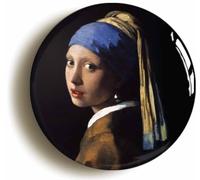 Ozorath Johannes Vermeer Girl With A Pearl Earring Fridge Magnet | Circular, 2inch / 50mm Diameter,Refrigerator, Freezer, Appliance Decoration, Gift Idea, Present, Novelty