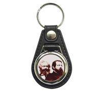 Ozorath Karl Marx And Friedrich Engels Keyring | Keychain, Split Ring Attachment, Faux-Leather Key Fob, Gift Idea, Present, Novelty, Car, House, Apartment, Flat