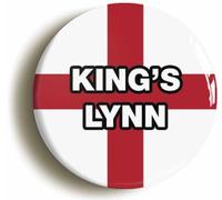 Ozorath King'S Lynn England Flag Button Badge (1inch / 25mm diameter)