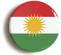 Ozorath Kurdistan Kurd Kurdish National Flag Button Badge (2inch / 50mm diameter)