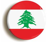 Ozorath LEBANON LEBANESE NATIONAL FLAG BADGE BUTTON PIN (Size is 1inch / 25mm diameter)