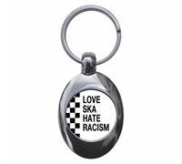 Ozorath Love Ska Hate Racism Mod Keyring with Trolley Coin