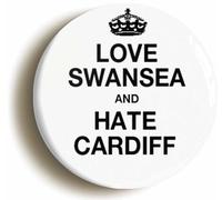 Ozorath Love Swansea And Hate Cardiff Button Badge (2inch / 50mm diameter)