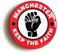 Ozorath Manchester Red Keep The Faith Northern Soul Button Badge (1inch / 25mm diameter)