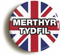 Ozorath Merthyr Tydfil Union Jack Button Badge (2inch / 50mm diameter)