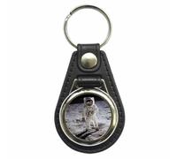 Ozorath Moon Walk Astronaut Apollo 11 Keyring | Keychain, Split Ring Attachment, Faux-Leather Key Fob, Gift Idea, Present, Novelty, Car, House, Apartment, Flat