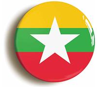 Ozorath MYANMAR BURMA BURMESE NATIONAL FLAG BADGE BUTTON PIN (Size is 1inch / 25mm diameter)